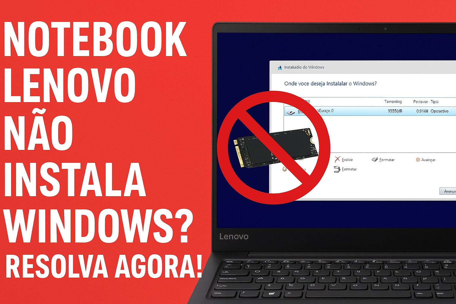 No momento, você está visualizando Notebook Lenovo não instala Windows 10? Veja como resolver!